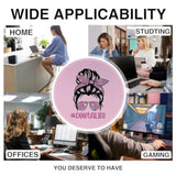 Pink Round Mouse Pad 8.6 X 8.6 Inch Funny Office Decor For Gaming Laptop With Stitched Edges Non-Slip Rubber Base,Gift For Female Dental Colleagues