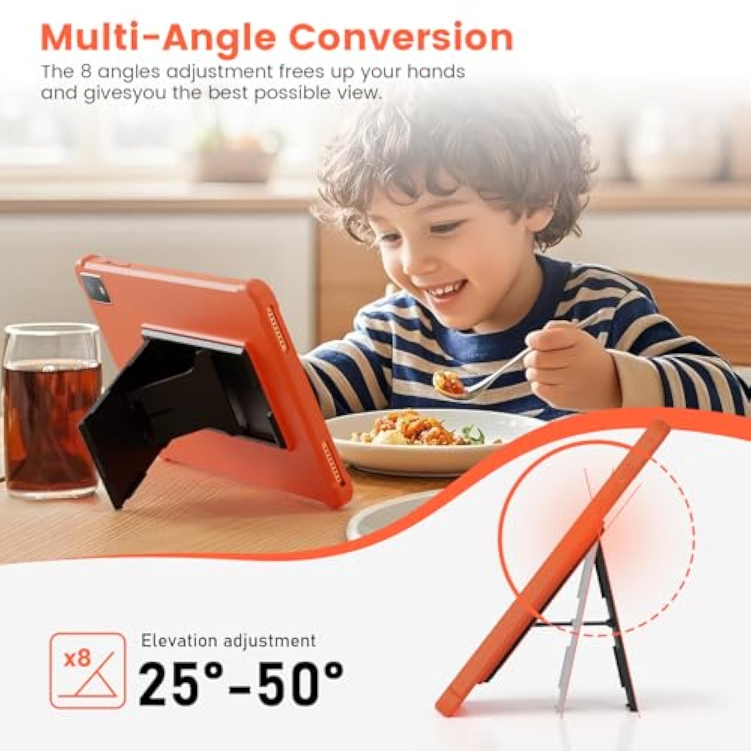 Ctab 8 Case For 8Inch Tablet With Dualangle Stand, Shockproof Silicone And Tpu Protective Cover With 2 Angles Modes For Work & Entertainment (Compatible With Ctab 8 2024/2025 Model)