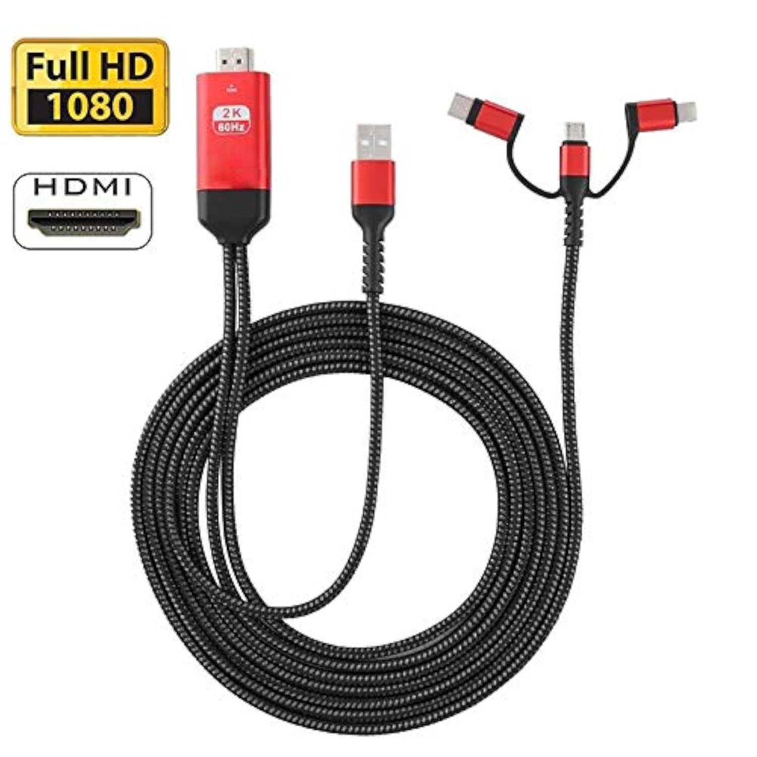 3 In 1 Hdmi Cable Adapter Type C/Micro Usb/Phone Mhl To Hdmi Mirroring Phone T