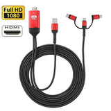 3 In 1 Hdmi Cable Adapter Type C/Micro Usb/Phone Mhl To Hdmi Mirroring Phone T