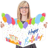 Jumbo Birthday Card Giant Guest Book Big Happy Birthday Party Signs Decorations Extra Large Birthday Gifts Cards Supplies For Women Men Boss -Large 14 X 22 Inches