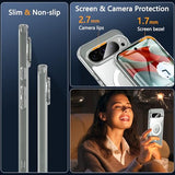 for Google Pixel 9 Pro XL Case with Screen Protector, Pixel 9 Pro XL Case with magsafe Clear,Anti-Yellowing 12FT Military Drop Proof Raised Bezels