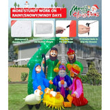 Christmas Inflatable Ouddoor Decorations, 7Ft Inflatables Nativity Scene, The Birth Of Jesus Christmas Blow Ups Yard Dec
