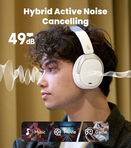 W80 Over Ear Headphones with -49dB Active Noise Cancelling, LDAC Hi-Res Wired & Wireless, AI Clear Call, Fast Charging, Multipoint Connection,