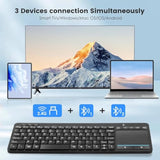 Multi-Device Wireless Bluetooth Keyboard With Touchpad-Wireless Keyboard With Multi-Touch Big Size Trackpad,Support 3 Devices For Pc,Windows, Android, Chrome Os, Laptop, Tablet