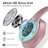 B9 Wireless Headphones Over-Ear, 60 Hours Playtime Lightweight Folding Hi-Fi S