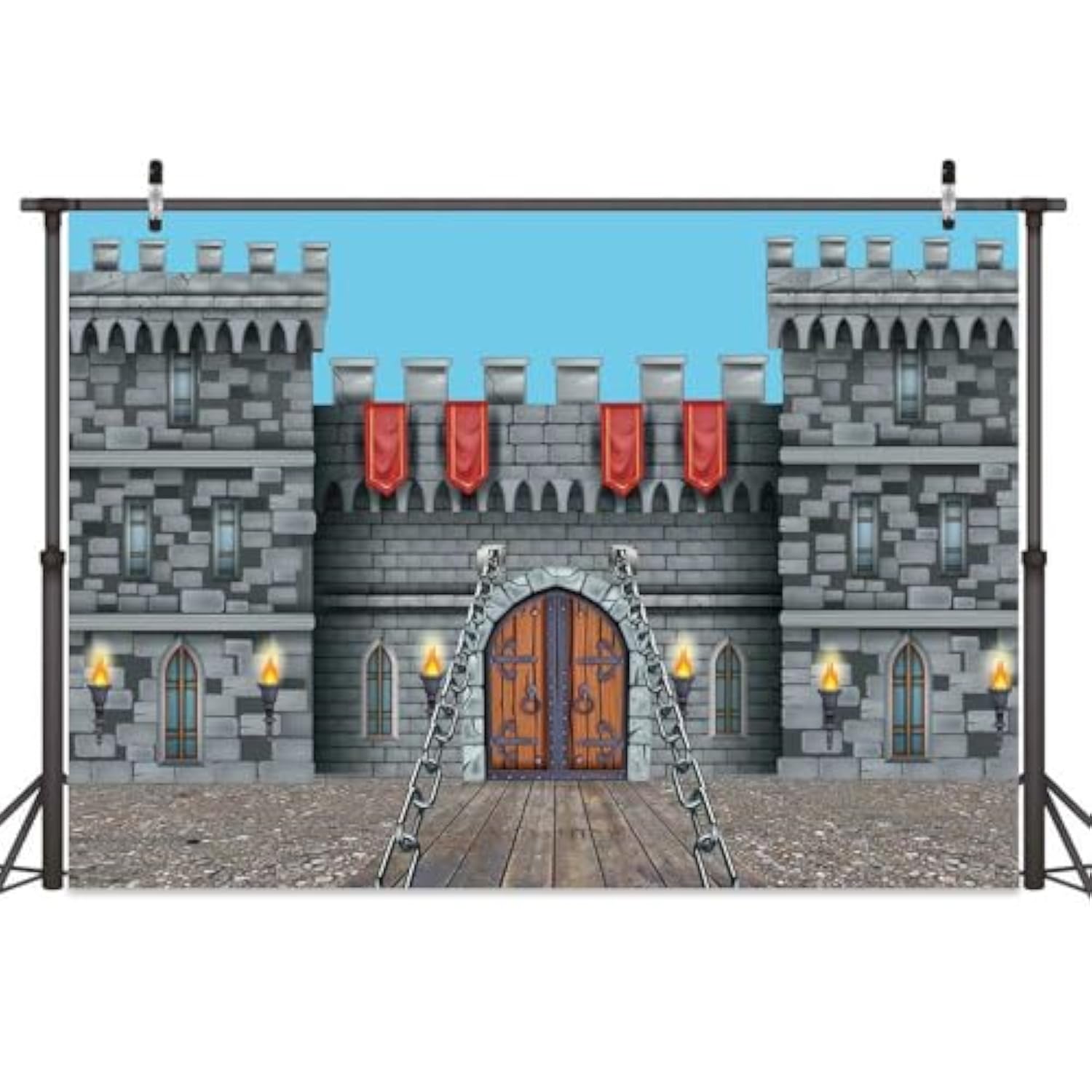 Medieval Castle Backdrop 7 X 5 Ft, Knight Castle Party Decoration Banner With Medieval Arches Entrance Door Stone Wall Background Polyester For Kids Boys Birthday Party Photo Props Supplies