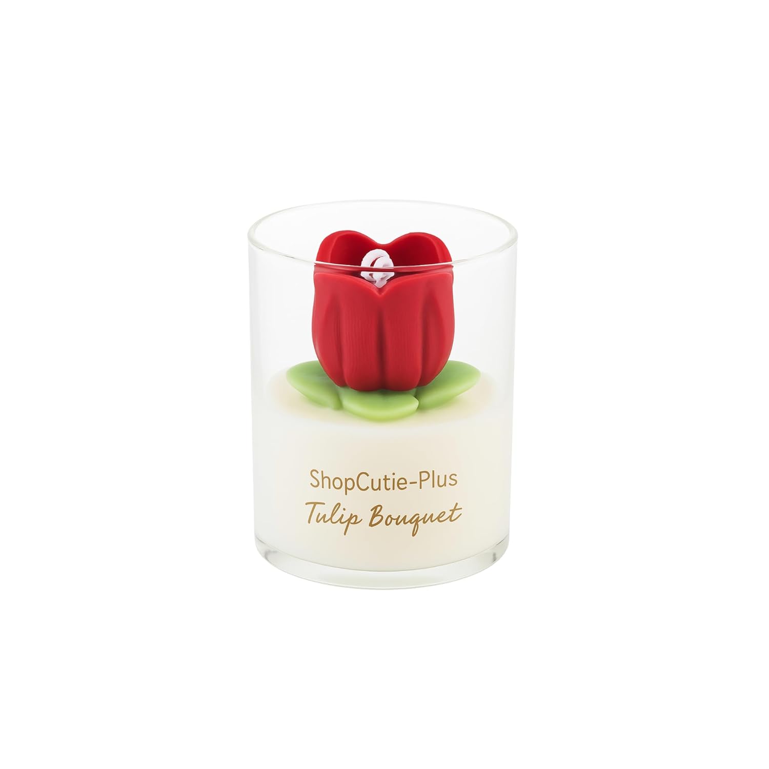 Shopcuti-Plus Red Tulip Glass Jar Soy Wax Candle, Handmade Decorative Candle With The Seal Of Indulgence Fragance, Long Lasting Burn, Gift Ready For Wedding, Home & Birthday(1 Unit)