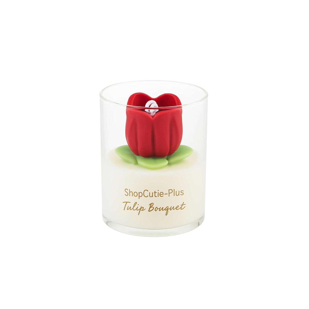 Shopcuti-Plus Red Tulip Glass Jar Soy Wax Candle, Handmade Decorative Candle With The Seal Of Indulgence Fragance, Long Lasting Burn, Gift Ready For Wedding, Home & Birthday(1 Unit)