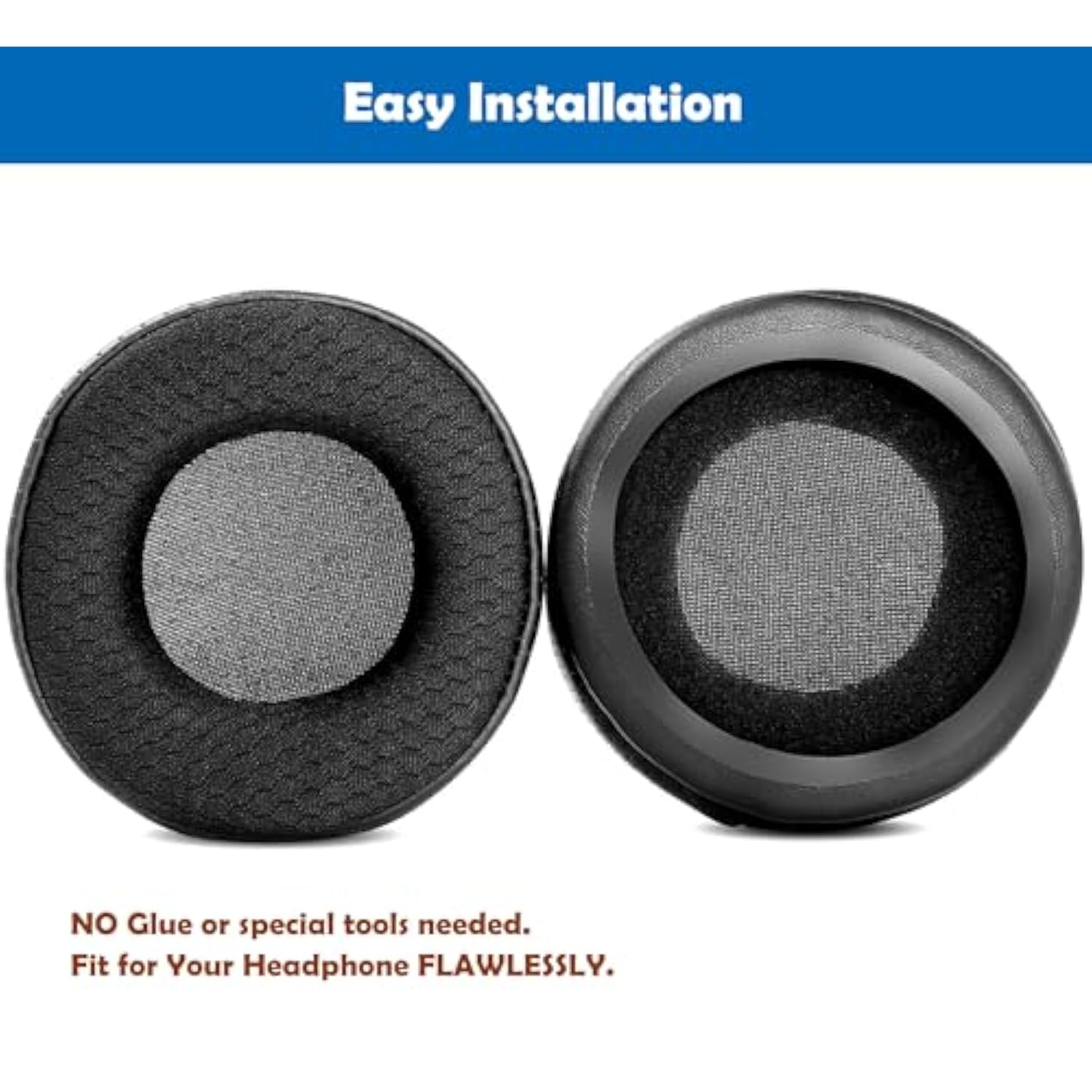 Breathable Replacement Earpads Cushion Compatible With Numark Hf125 Hf 125 Headphone Ear Pads With Mesh Fabric/Punched Protein Leather And Memory Foam
