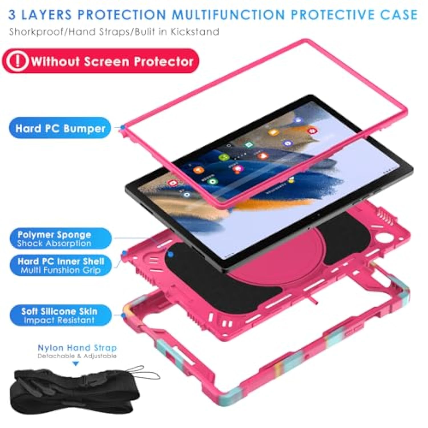 Case For Samsung Galaxy Tab A8 10.5 Inch 2022, Galaxy Tab A8 Shockproof Case W