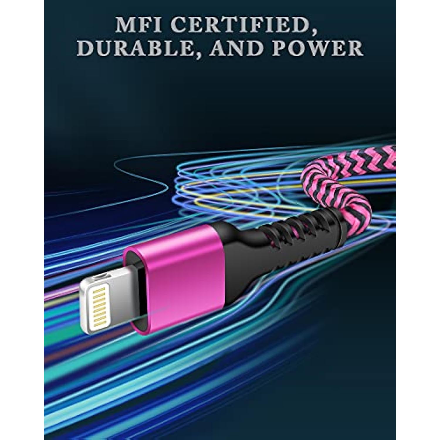 Rapid Charging Iphone Cable, Apple Mfi Certified Extension Charging Usb Wire, Long Braided Data Sync Transfer Power Line For Iphone 14 13 12 11 Pro Max/10/Xs/Xr/Se, Usb To Lightning Cord 10Ft | 2Pcs