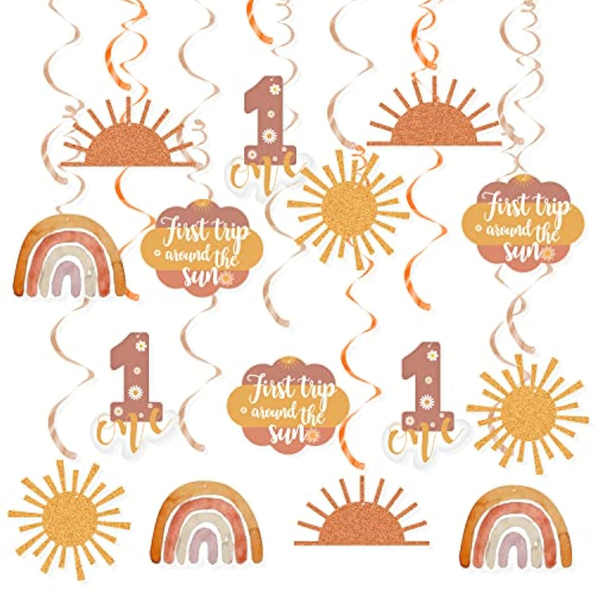 First Trip Around The Sun Birthday Decorations, 20Pcs Boho Sun 1St Bir