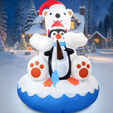 2025 Christmas Inflatable Polar Bear 6Ft Polar Bear And Penguin Fishing Christmas Inflatables Outdoor Decoration Xmas Bl