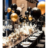 60pcs Black Gold Confetti Balloons 12inch New Year 2026 Party Decor