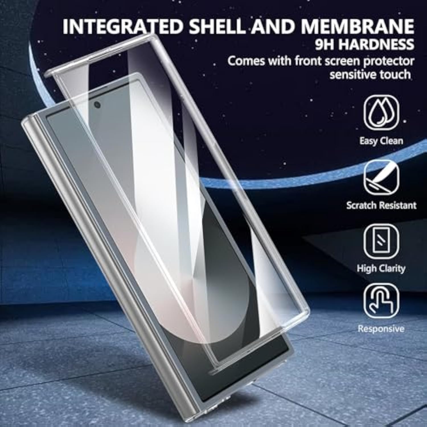 For Samsung Galaxy Fold 7 Case Slim Fit [Anti-Yellowing & Anti-Fingerprint] Built In Screen Protective And Len Protection, Compatible With Magsafe & 360 Bracket,Crystal Clear Case.