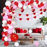 93PCS Valentines Day Balloon Garland Arch Kit Decorations - Valentine's Heart Hanging Swirls & Banners, Valentine Wedding Galentines Decor for The Home Party(Assembly Needed,No air Pump)