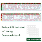 2 Pack Merry Christmas Banner Xmas Decorations Welcome Red Christmas Porch Banners Poster For Home Wall Indoor Holiday Party Winter Decor