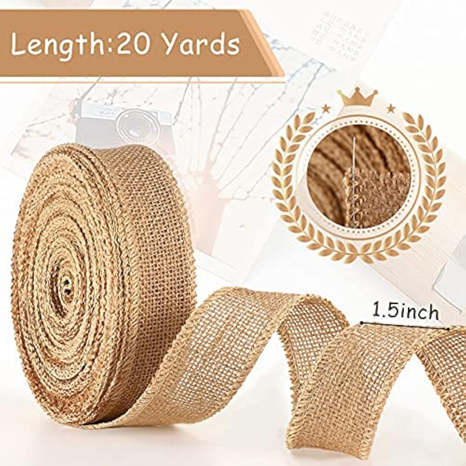 20 Yards Natural Burlap Ribbon Fabric Craft Ribbon Diy Wrapping Burlap