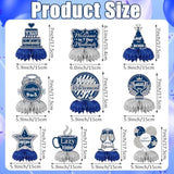 10PCS Blue & Silver Retirement Party Honeycomb Centerpieces for Happy Retirement Decor