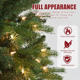 7Ft Prelit Artificial Christmas Tree With 400 Lights, Easy Assembly Hinge Design Skinny Xmas Trees, 1316 Pe&Pvc Mixed Branch Tips, Green