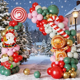 Christmas Balloon Arch Kit Pink Green, 108 Pcs Gingerbread Decorations