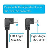 Dash Cam Mini Usb Power Cable 11Ft, Right Angle 90 Degree Mini Usb With Dual Usb Port Fast Power Supply, For 12V-24V Car And Truck Dash Cam, Gps Navigator, Mp3 Player And Other Usb Devices