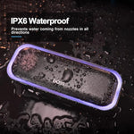 DOSS SoundBox Pro Bluetooth Speaker with 20W Stereo Sound, Active Extra Bass, IPX6 Waterproof, TWS Pairing, Multi-Colors Lights, 20H Playtime, Portable for Beach, Outdoor-Orange