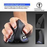 Wireless Ergonomic Mouse,2400 Dpi (3-Level Adjustable),Rechargeable Vertical Mouse For Reduced Wrist Strain,Led Lighting,2.4G With Usb Receiver,Optical Portable Mice For/Laptop/Pc (Black)