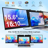 Laptop Screen Extender, Ultra-Thin 15.3" Fhd 1200P 16:10 Portable Monitor For Laptop, Lightweight Travel Monitor Extender Plug & Play For 14"-17.3" Laptops, Compatible With Wins/Mac/Android/Chrome