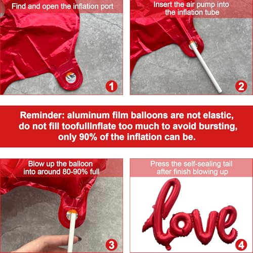 29 Inch Red LOVE Foil Balloon – Romantic Wedding, Proposal, Anniversary & Valentine’s Day Party Decoration, 1PCS