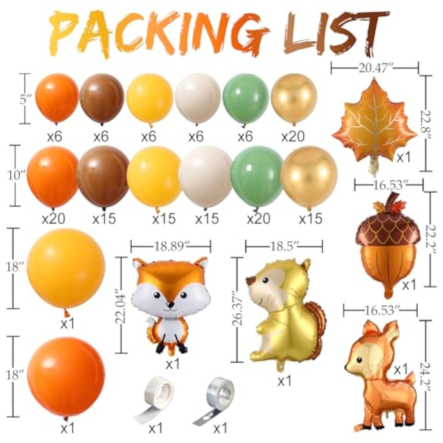 Woodland Balloon Arch Kit 159PCS Sage Green Brown Gold Balloons with Forest Animal Decorations