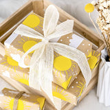 Kraft Wrapping Paper Roll - Mini Roll - Sun And Cloud Design Great For Birthday, Party, Baby Shower - 17 Inches X 32.8 Feet