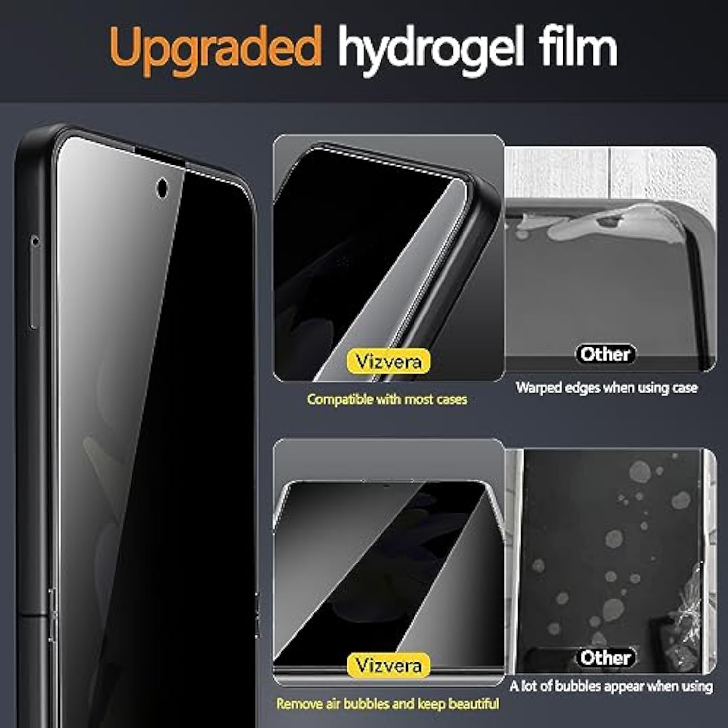 Tsmk For Samsung Galaxy Z Flip 4 5G Privacy Screen Protector,1 Pcs Inner Soft Epu Privacy Protector For Z Flip 4 5G [Anti Scratch] [Bubble Free] (For Z Flip 4 -Inner)