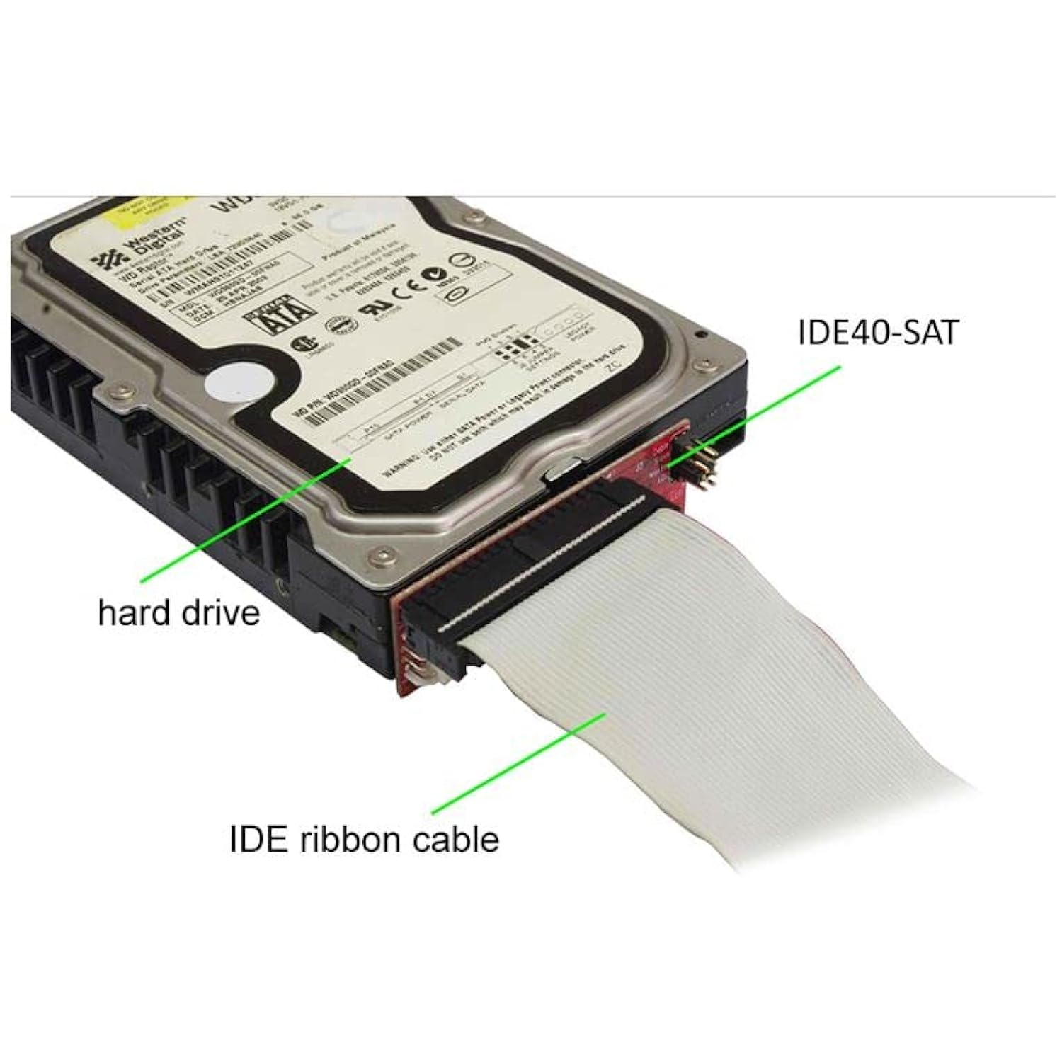 Ide40-Sat Sata Hard Drive Or Optical Drive To Ide 40-Pin Mini Vertical Adapter