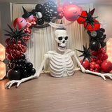 Halloween Balloon Arch Garland Kit Dark Red Black Burgundy Latex Foil Party Decor