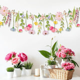 Butterfly Banner Wildflower Party Decorations Paper Flower Leaves Banner Butterfly Garland For Wall Decoration Spring Baby Shower Wedding Backdrop Decorations