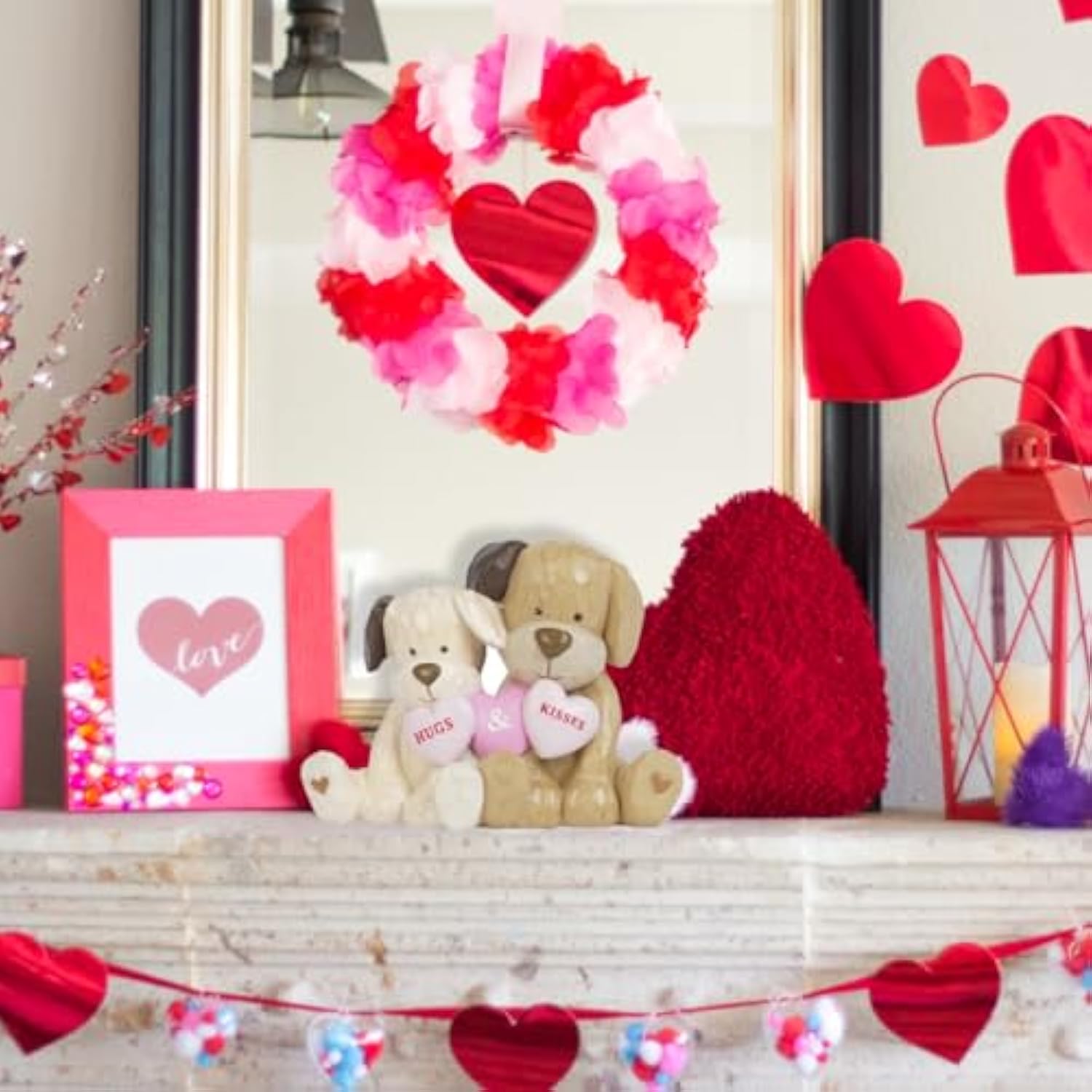 Valentine'S Day Decor - Resin Dog Couple Statues Anniversary Wedding Gifts Heart Gifts For Her Hugs Figurines Decor For Sweet Home Table