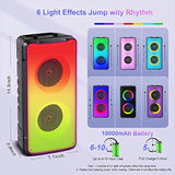 Bluetooth Speakers, 60W(80W Peak) Portable Loud Wireless Stereo Speaker With Rich Bass, Bluetooth 5.0, Fm Radio, Colorful Light, Tws Pairing, Eq, 10000Mah Battery, Outdoor Speaker For Home Party Gift