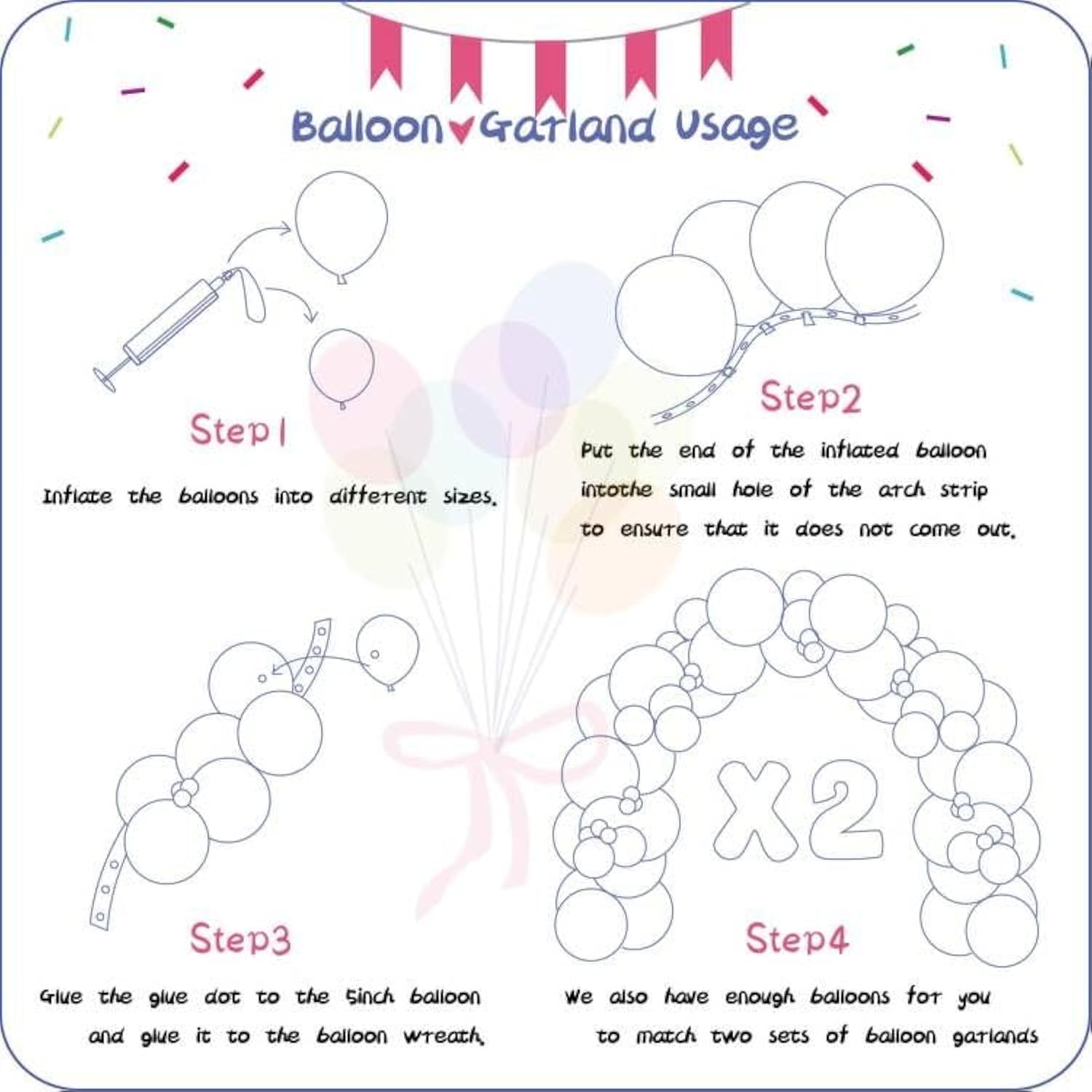 412Pcs Rainbow Balloon Arch Kit Assorted Colors 18 12 10 5 Inch, Diffe