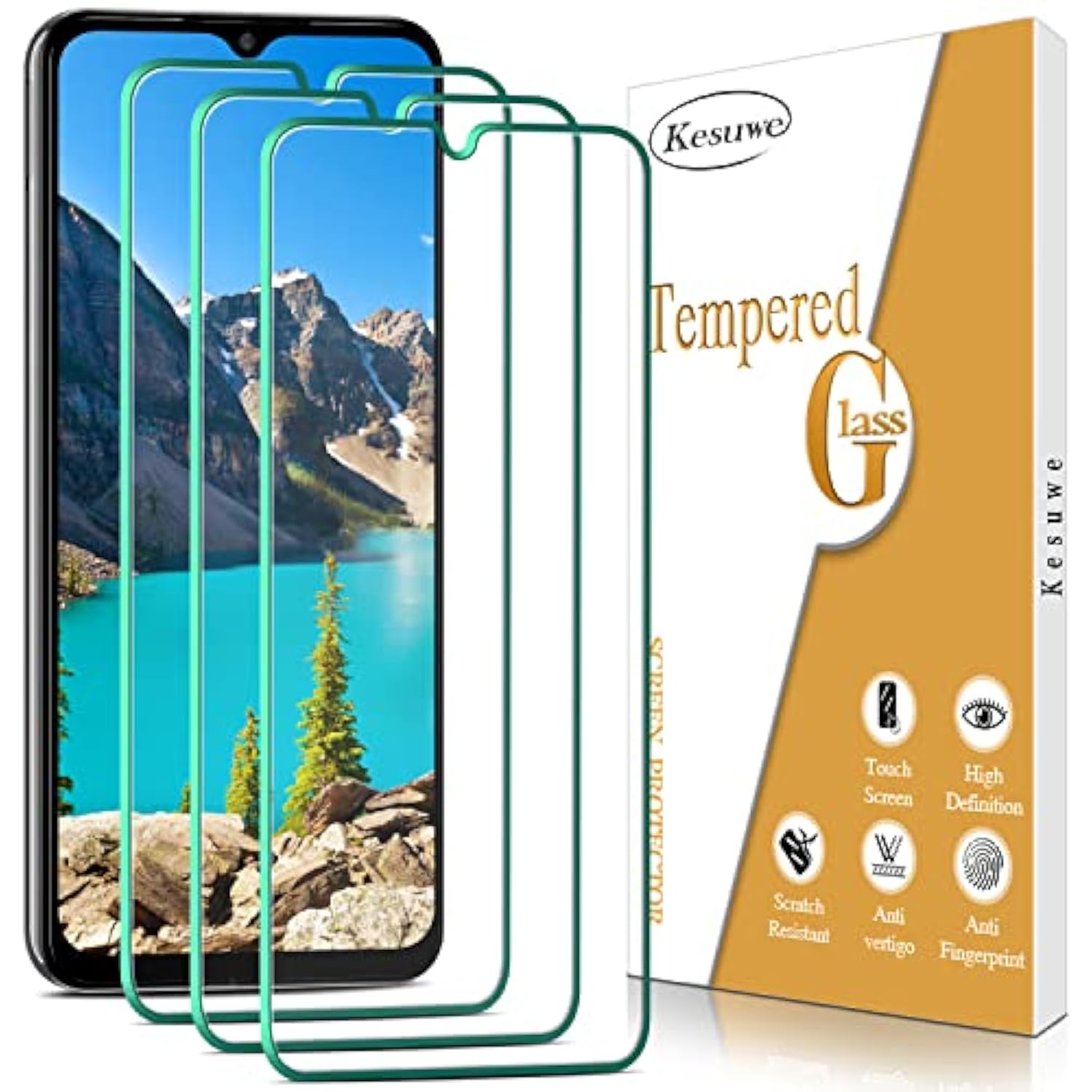 [3 Pack] Screen Protector For Samsung Galaxy A23 5G Tempered Glass, Hd Clear, Anti Scratch, 9H Hardness, Ultra Resistant, Bubble Free, Case Friendly, Easy To Install