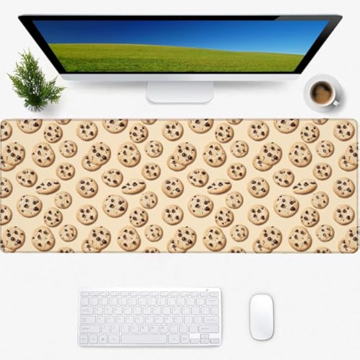 Cookie Gaming Mouse Pad, Desk Mat, Non-Slip Rubber Base Cool Aesthetic Mousepads For Computer Laptop Keyboard Office School Home Desktop Decor 31.5" X 11.8"