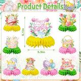 Easter Decorations, 9Pcs Easter Day Honeycomb Centerpieces, Egg Bunny Table Topper Decors For Kids Girls Spring Easter Baby Shower Birthday Rabbits Theme Party Supplies