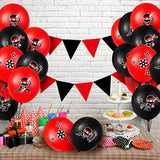 60 Pcs Red/Black Ninja Latex Balloons: Kid's Birthday Party & Baby Shower Decor