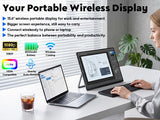 Battery Wireless Portable Monitor, 8000Mah 15.6" 1080P Ips Usb-C/Hdmi Second Screen, Built-In Speakers, Support Airplay/Miracast For Laptop/Phone/Tablet/Switch/Xbox, Carry Bag Included