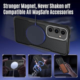 For Galaxy S24-Fe Case With Privacy Screen Protector X2, Compatible With Magsafe, Camera Protection, 15Ft Drop Protection, Slim & Light Magnetic Case For Samsung Galaxy S24 Fe, Black