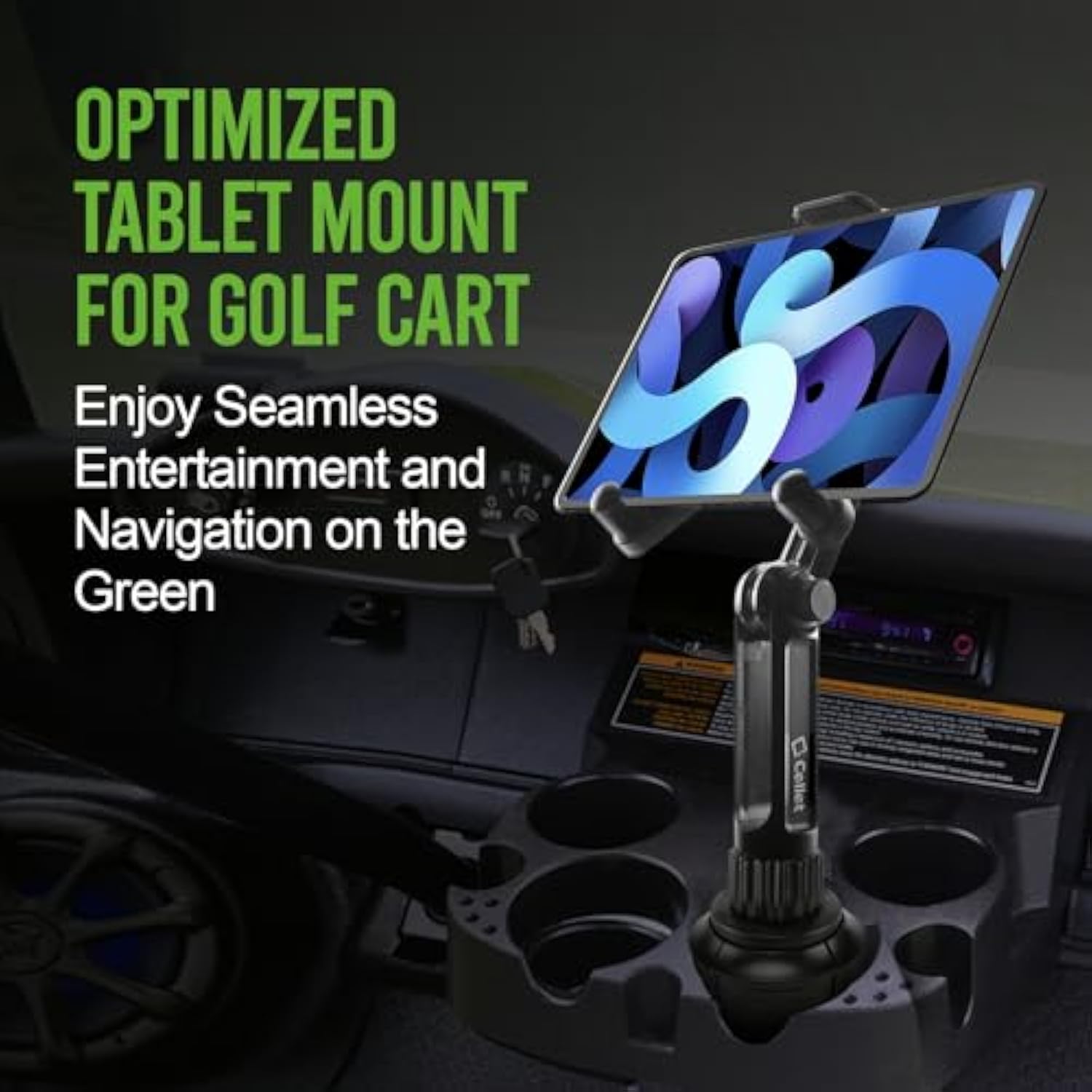 Cellet Car Cradle Holder Compatible for All iPads, Samsung Galaxy Tabs, Amazon Fire, Microsoft Surface