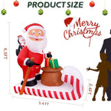 6.5Ft Christmas Inflatable Santa Rides A Sledge Decoration, Blow Up Outdoor Yard Decor, Built-In Led Lights Holiday Infl