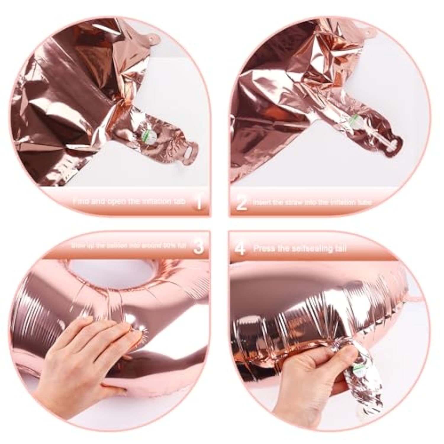40-Inch Rose Gold Number 5 Foil Balloon for Birthday and Anniversary Parties