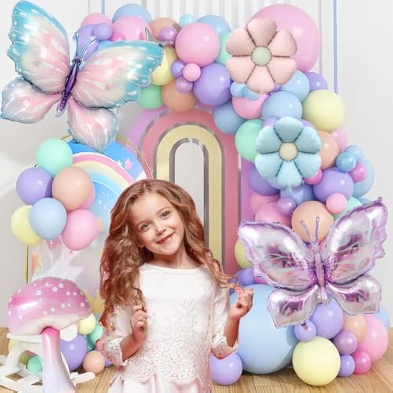 Fairy Balloons For Birthday Party,10Pack Pink Purple Mushroom Balloons,Butterfly Balloons,Fairy Themed Party Decorations,Magic For Birthday/Carnival